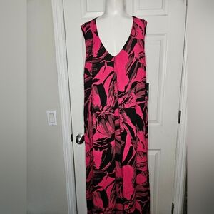 NYC & Co Sleeveless Tropical Maxi Dress Size 1X New With Tags